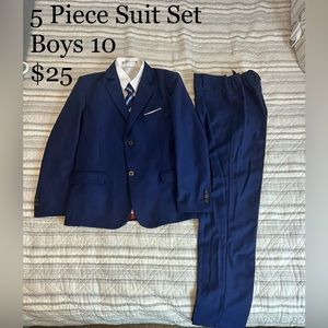 YuanLu Boys Colorful Formal Suits 5 Piece Slim Fit Dresswear Suit Set